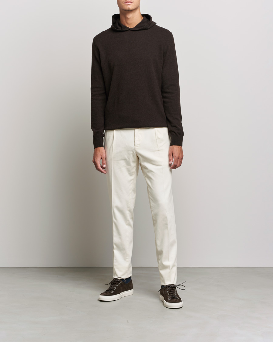 Herre | Gensere | Oscar Jacobson | Pascal Wool/Cashmere Hoodie Brown