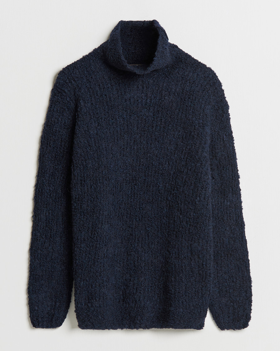 Herre | Gensere | Oscar Jacobson | Krister Wool/Alpaca Rollneck Navy