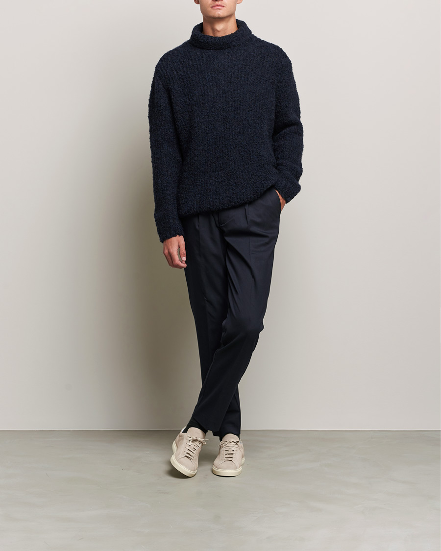 Herre | Gensere | Oscar Jacobson | Krister Wool/Alpaca Rollneck Navy