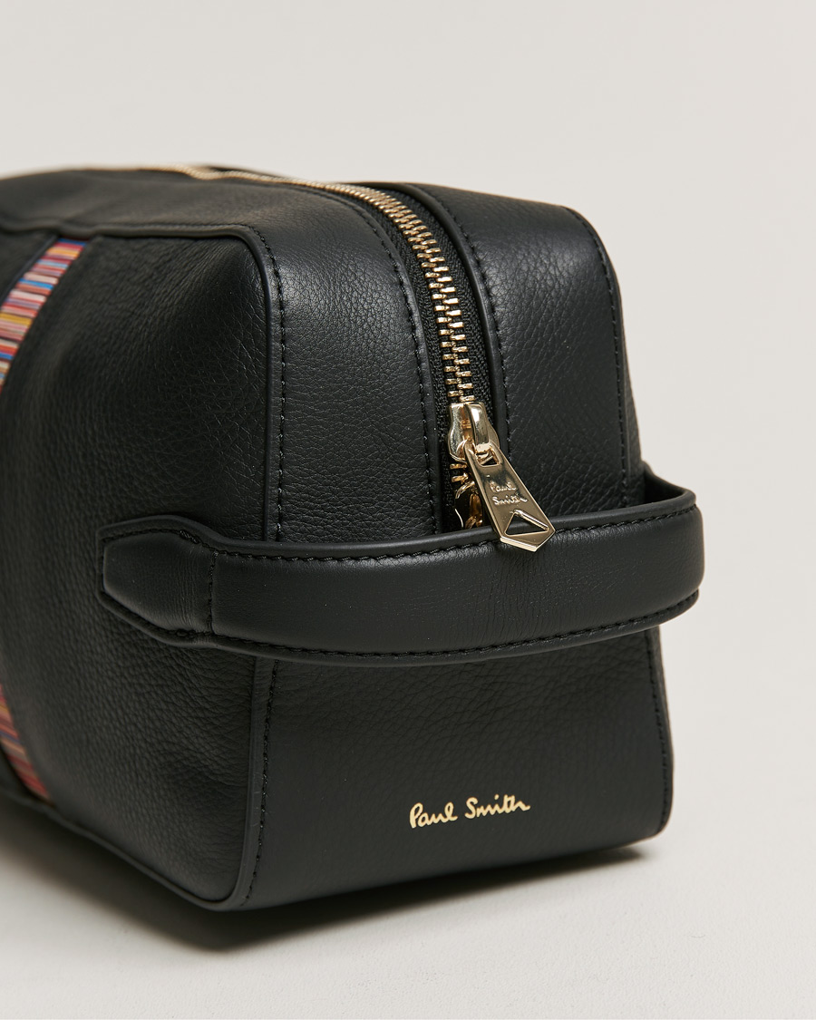 Herre | Paul Smith Leather Stripe Washbag Black | Paul Smith | Leather Stripe Washbag Black