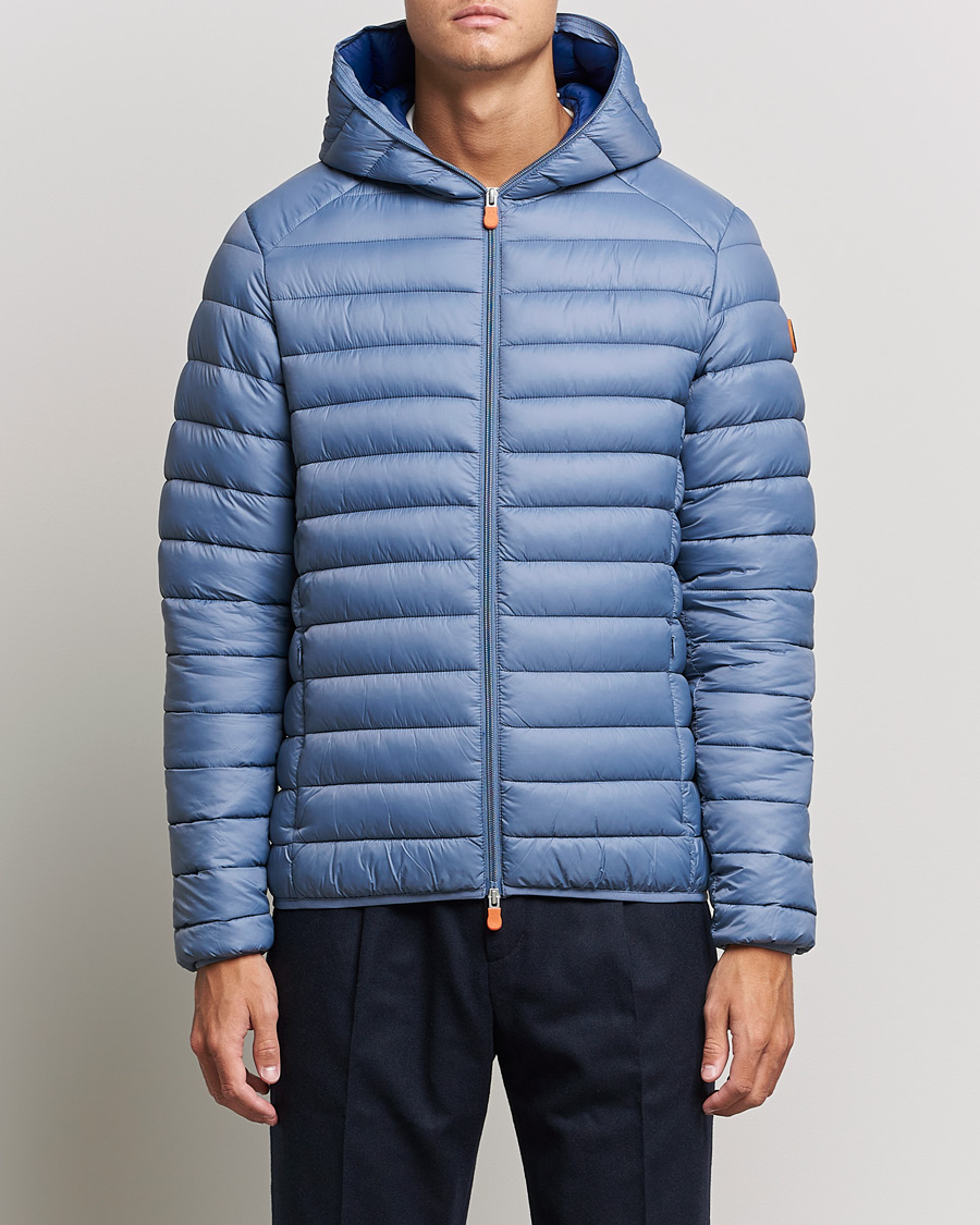 Herre | Jakker | Save The Duck | Donald Lightweight Padded Hooded Jacket Stone Blue