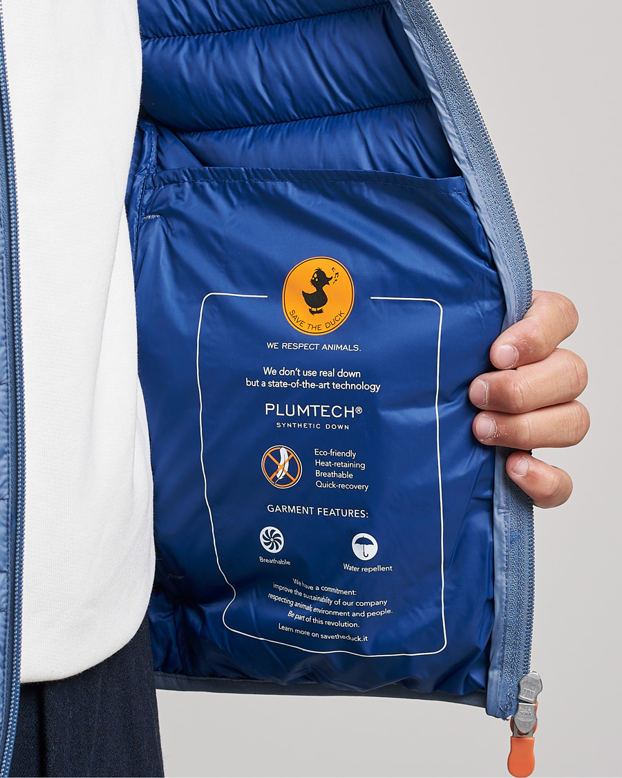 Herre | Jakker | Save The Duck | Donald Lightweight Padded Hooded Jacket Stone Blue