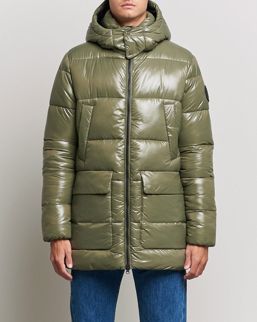 Herre |  | Save The Duck | Christian Long Padded Puffer Jacket Laurel Green
