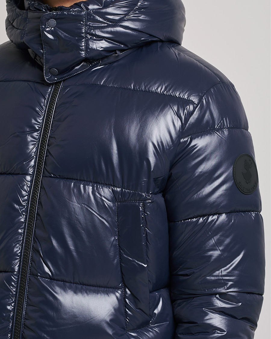 Herre | Jakker | Save The Duck | Christian Long Padded Puffer Jacket Blue Black