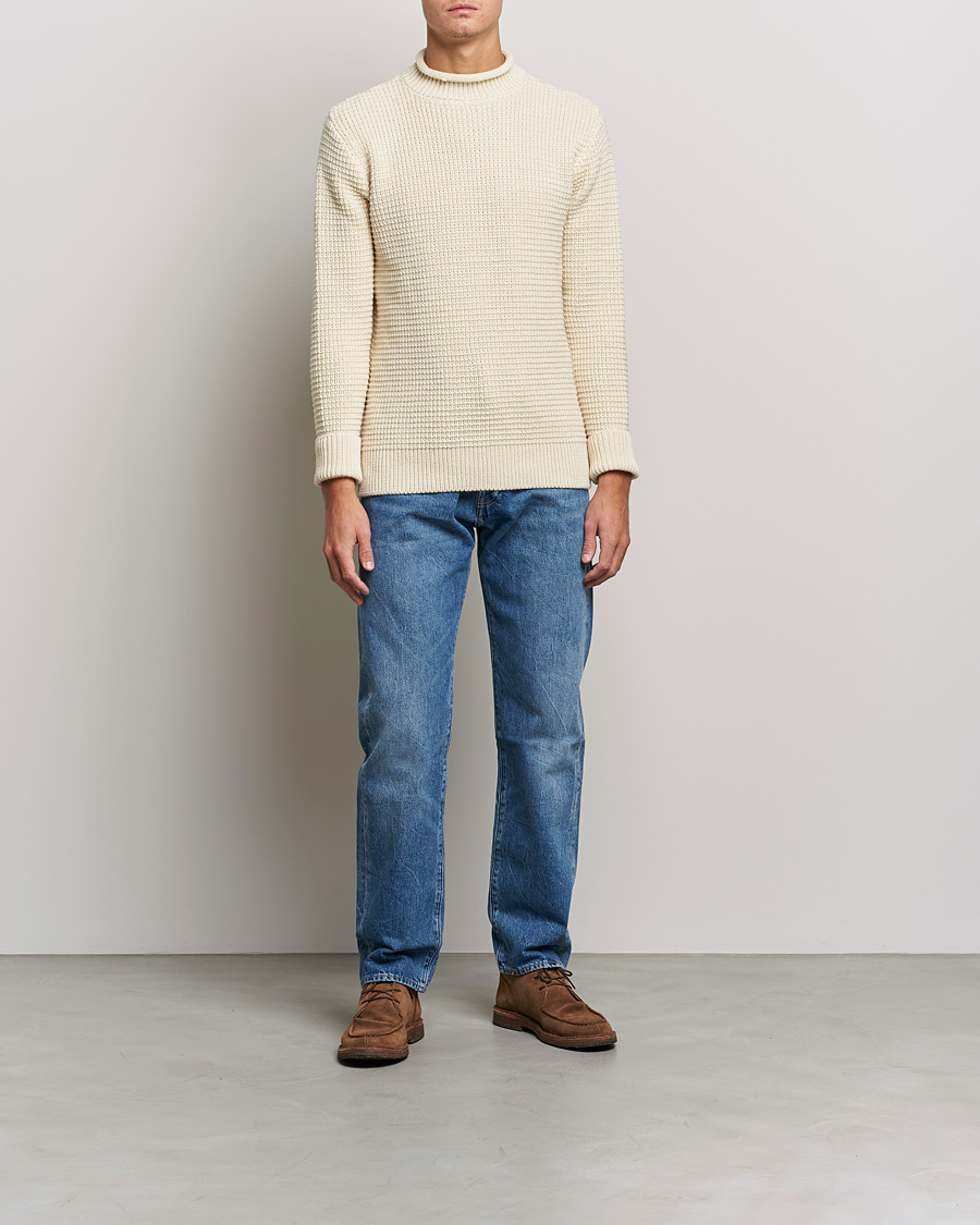 Herre | Gensere | Sunspel | Fisherman Jumper Ecru