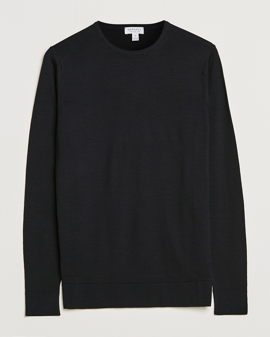 Herre | Gensere | Sunspel | Crew Neck Jumper Black