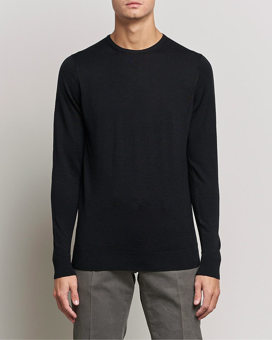 Herre | Gensere | Sunspel | Crew Neck Jumper Black