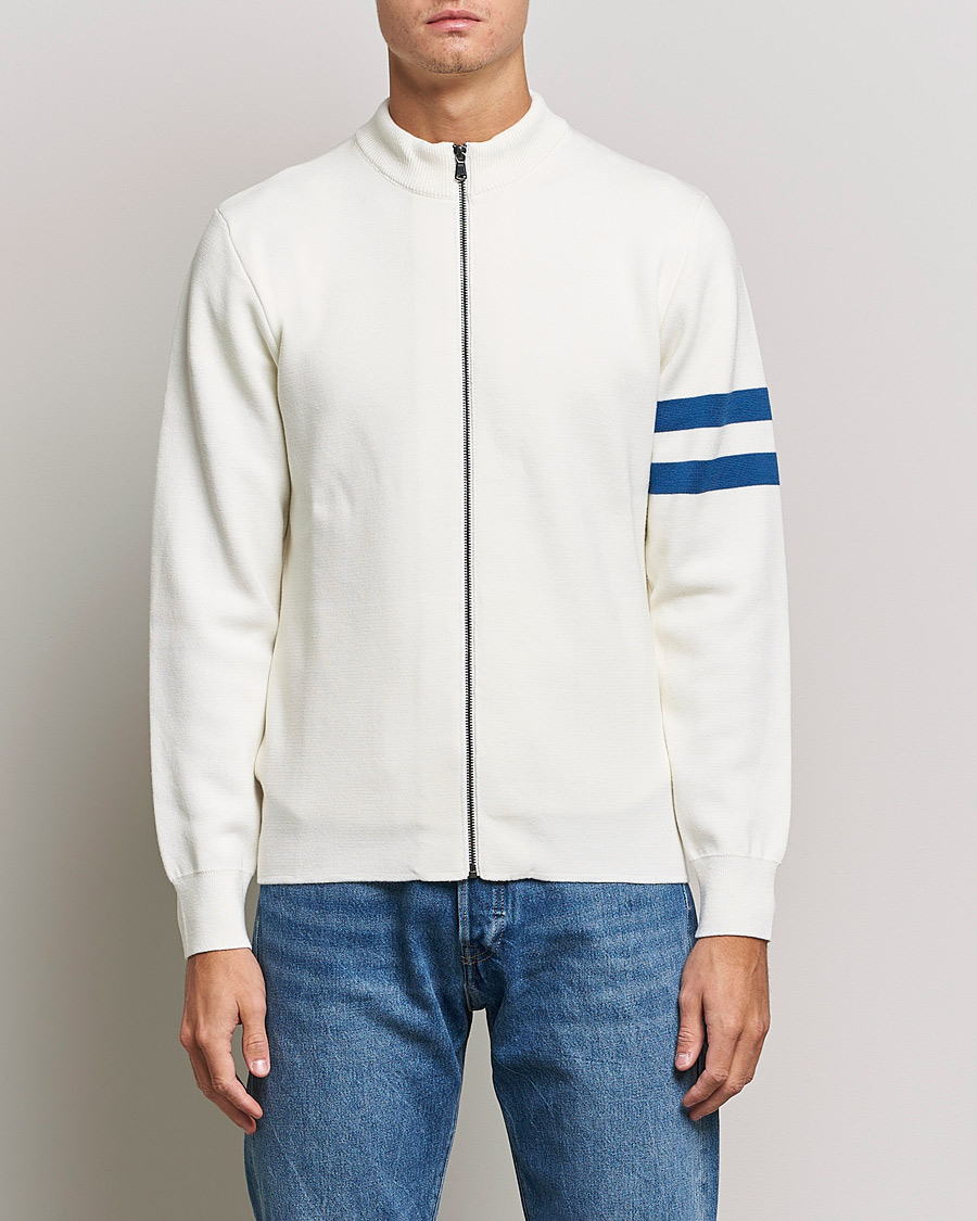Herre | Gensere | Sunspel | Paul Weller Extra Fine Merino Zip Cardigan White
