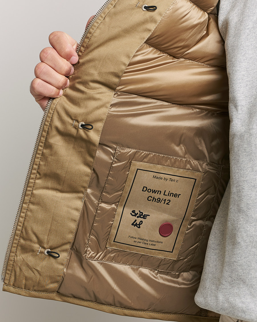 Herre | Jakker | Ten c | Hooded Down Liner Beige