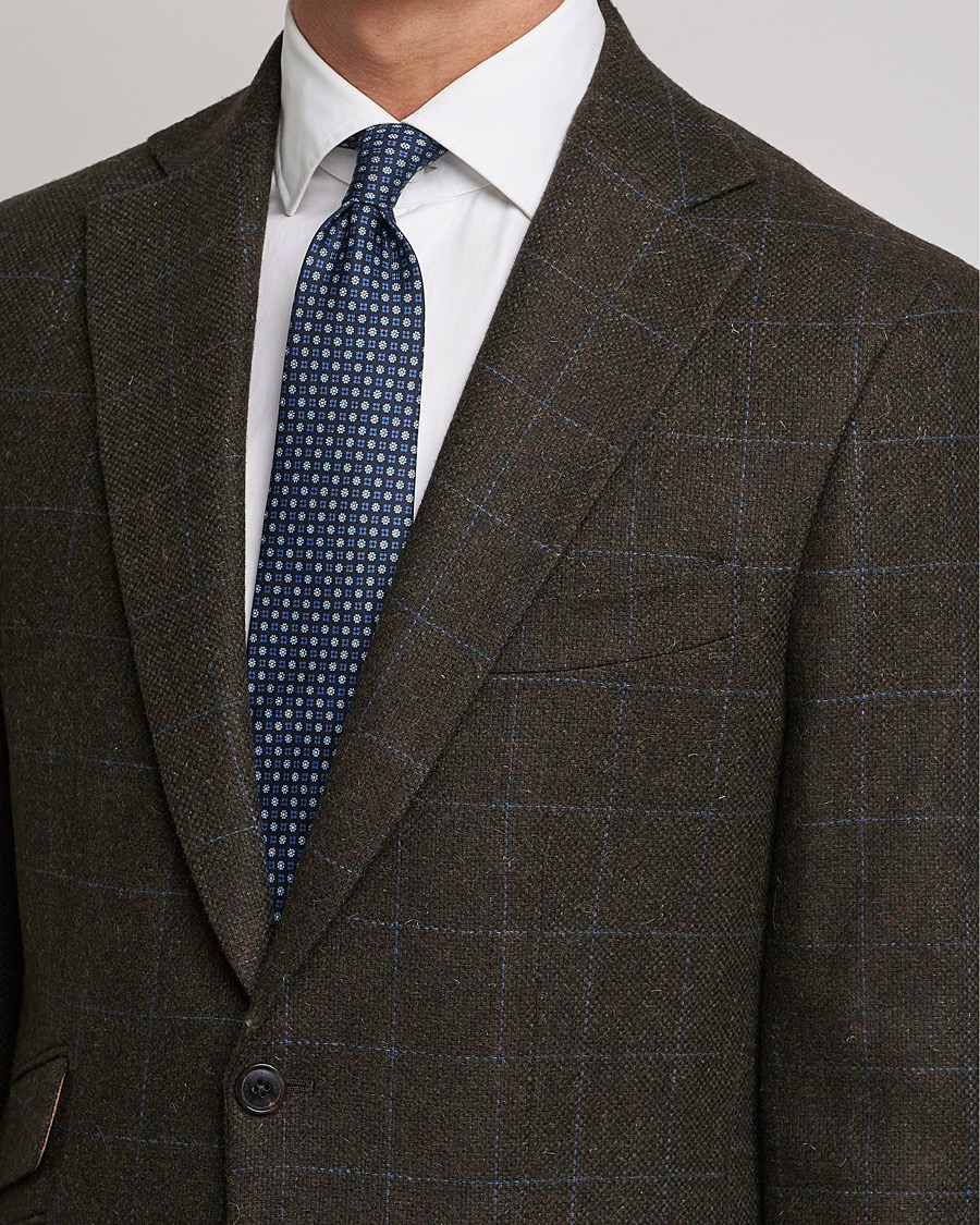 Herre | Dressjakker | Walker Slater | Edward Lambswool Windowpane Blazer Dark Brown