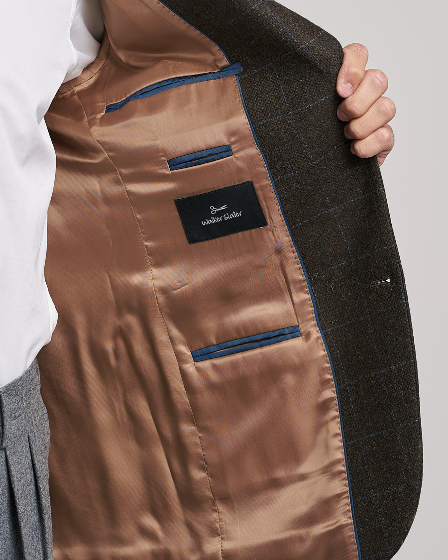 Herre | Dressjakker | Walker Slater | Edward Lambswool Windowpane Blazer Dark Brown