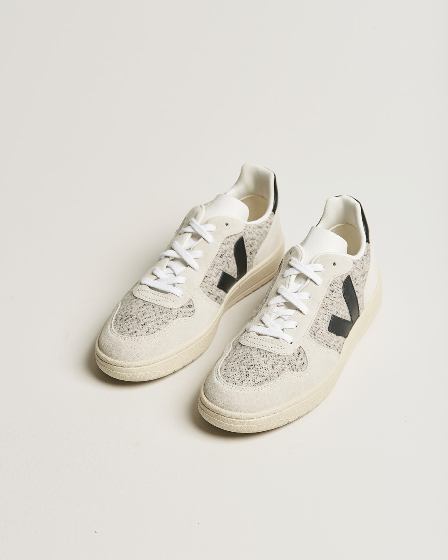 Herre |  | Veja | V-10 Flannel Leather Sneaker Snow/Black