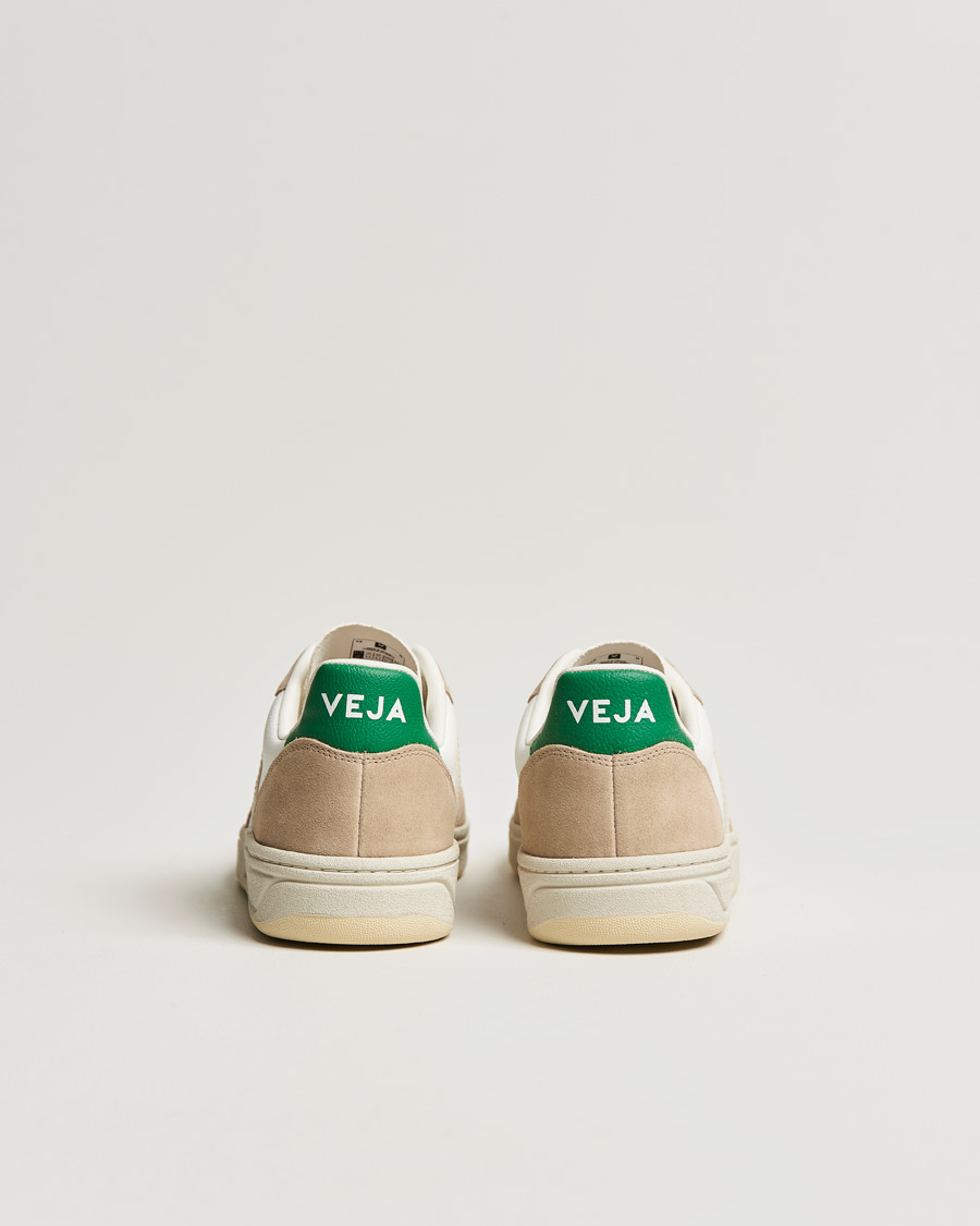 Herre | Veja V-10 Leather Sneaker Extra White Sahara Emeraude | Veja | V-10 Leather Sneaker Extra White Sahara Emeraude