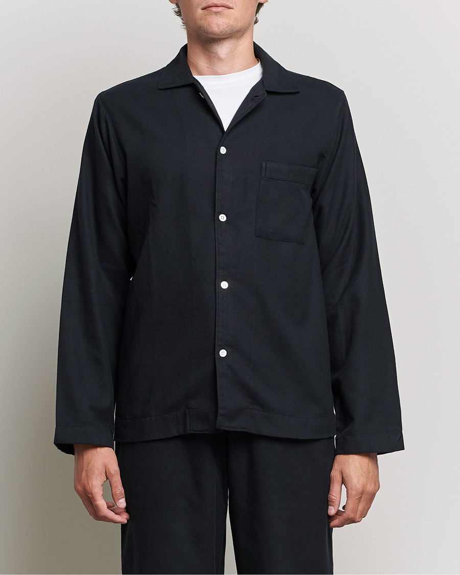 Herre | Pyjamasgensere | Tekla | Flannel Pyjama Shirt Lucid Black