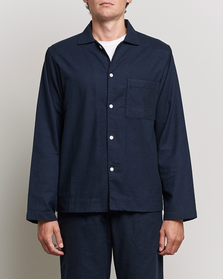 Herre |  | Tekla | Flannel Pyjama Shirt Midnight Blue