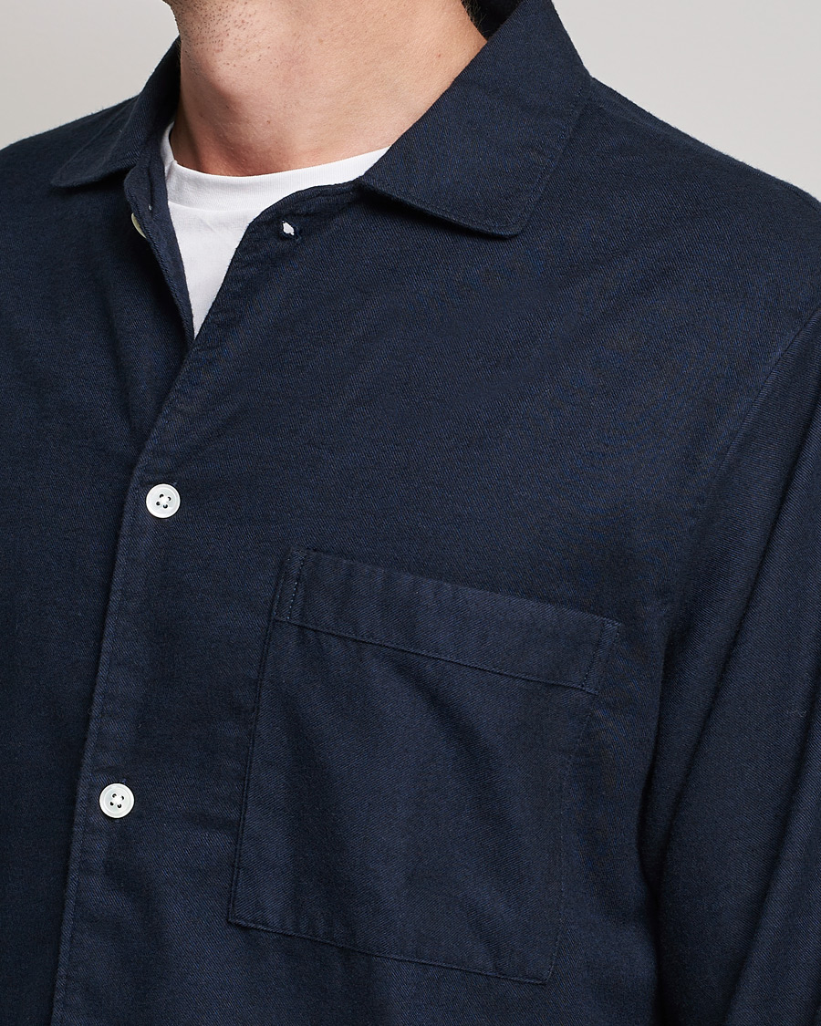 Herre | Pyjamaser og badekåper | Tekla | Flannel Pyjama Shirt Midnight Blue