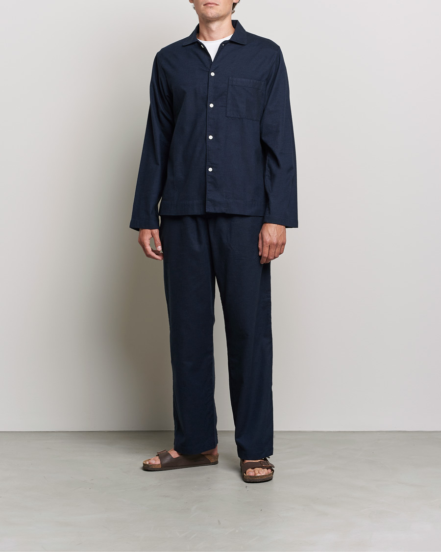 Herre | Pyjamaser og badekåper | Tekla | Flannel Pyjama Pants Midnight Blue