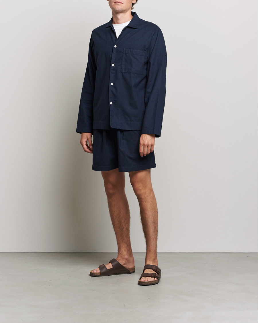Herre | Pyjamaser og badekåper | Tekla | Flannel Pyjama Shorts Midnight Blue