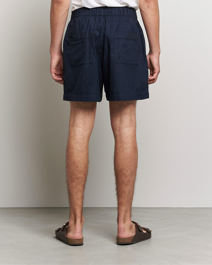Herre | Pyjamaser og badekåper | Tekla | Flannel Pyjama Shorts Midnight Blue