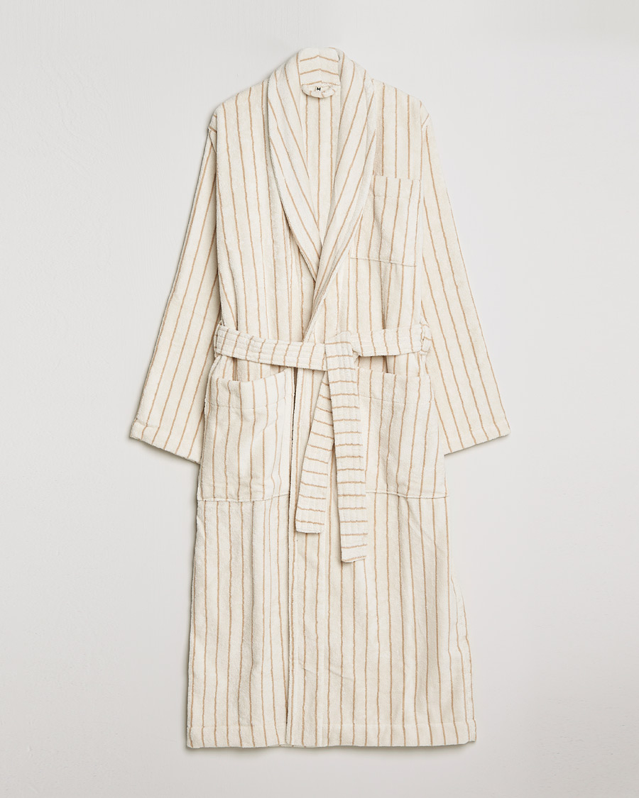 Herre | Tekla Organic Terry Classic Bathrobe Sienna Stripes | Tekla | Organic Terry Classic Bathrobe Sienna Stripes