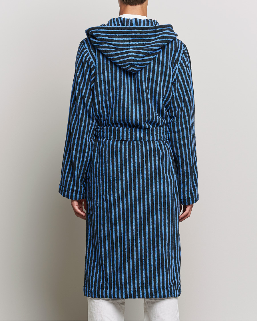 Herre | Pyjamaser og badekåper | Tekla | Organic Terry Hooded Bathrobe Black/Blue