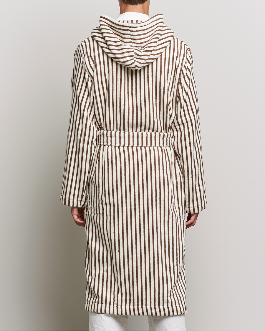 Herre | Pyjamaser og badekåper | Tekla | Organic Terry Hooded Bathrobe Kodiak Stripes