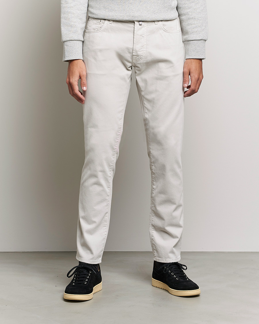 Herre | 5-lommersbukser | Jacob Cohën | Bard 5-Pocket Cotton Trousers Off White