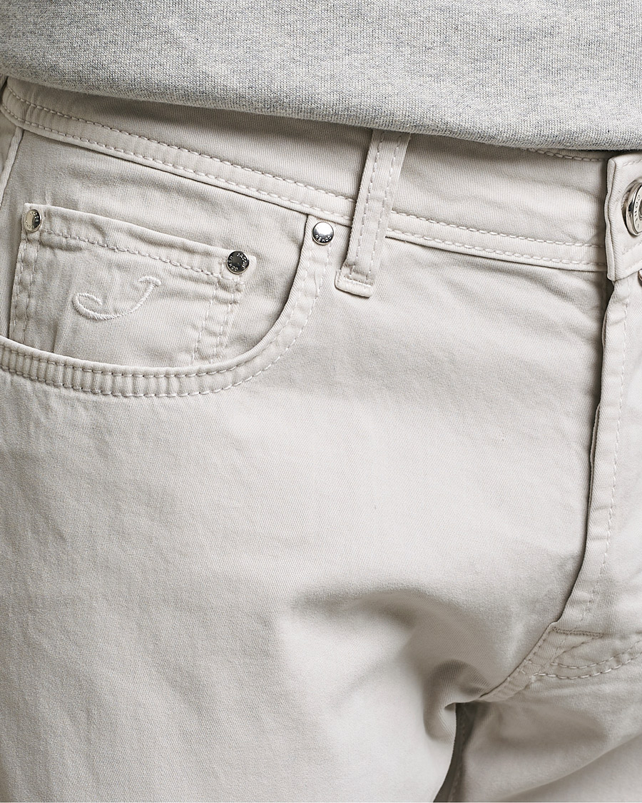 Herre | Bukser | Jacob Cohën | Bard 5-Pocket Cotton Trousers Off White