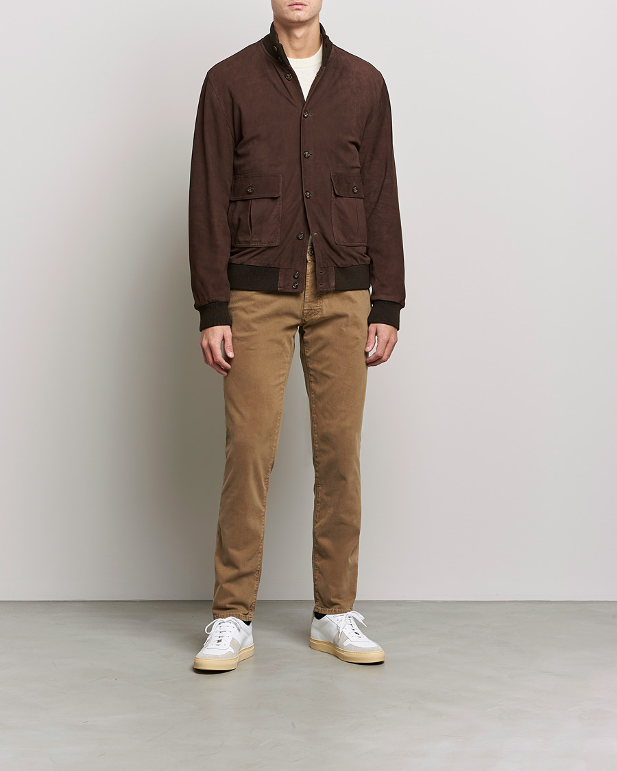 Herre | 5-lommersbukser | Jacob Cohën | Bard 5-Pocket Cotton Trousers Light Brown