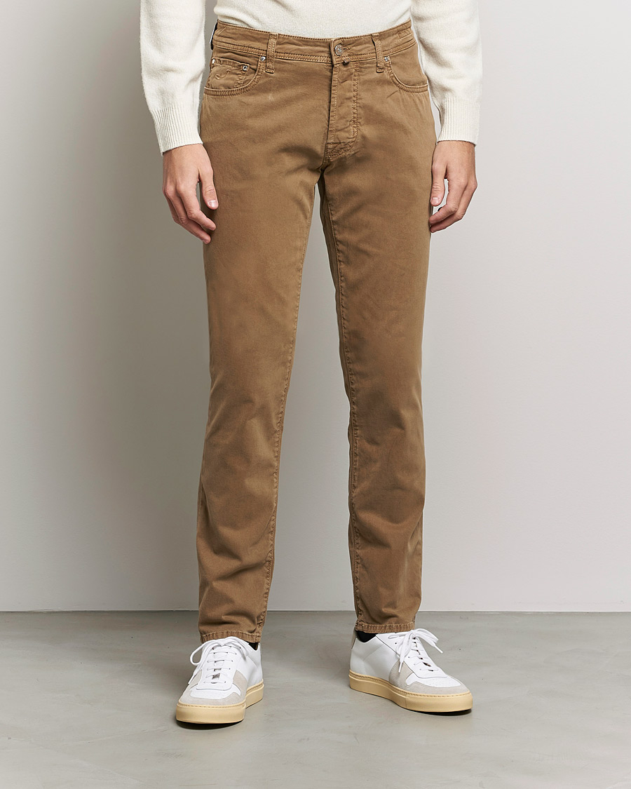 Herre | Bukser | Jacob Cohën | Bard 5-Pocket Cotton Trousers Light Brown