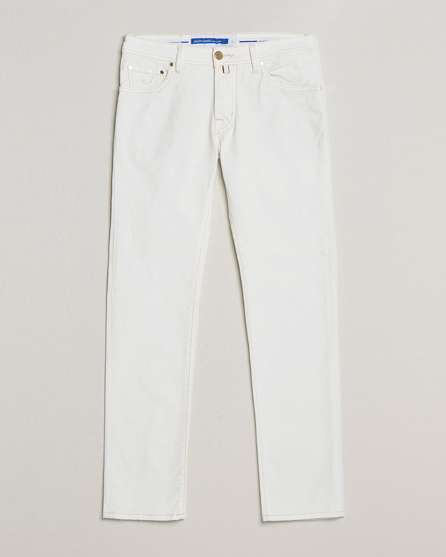 Herre | Jeans | Jacob Cohën | Nick Bio Cotton Slim Fit Jeans Off White