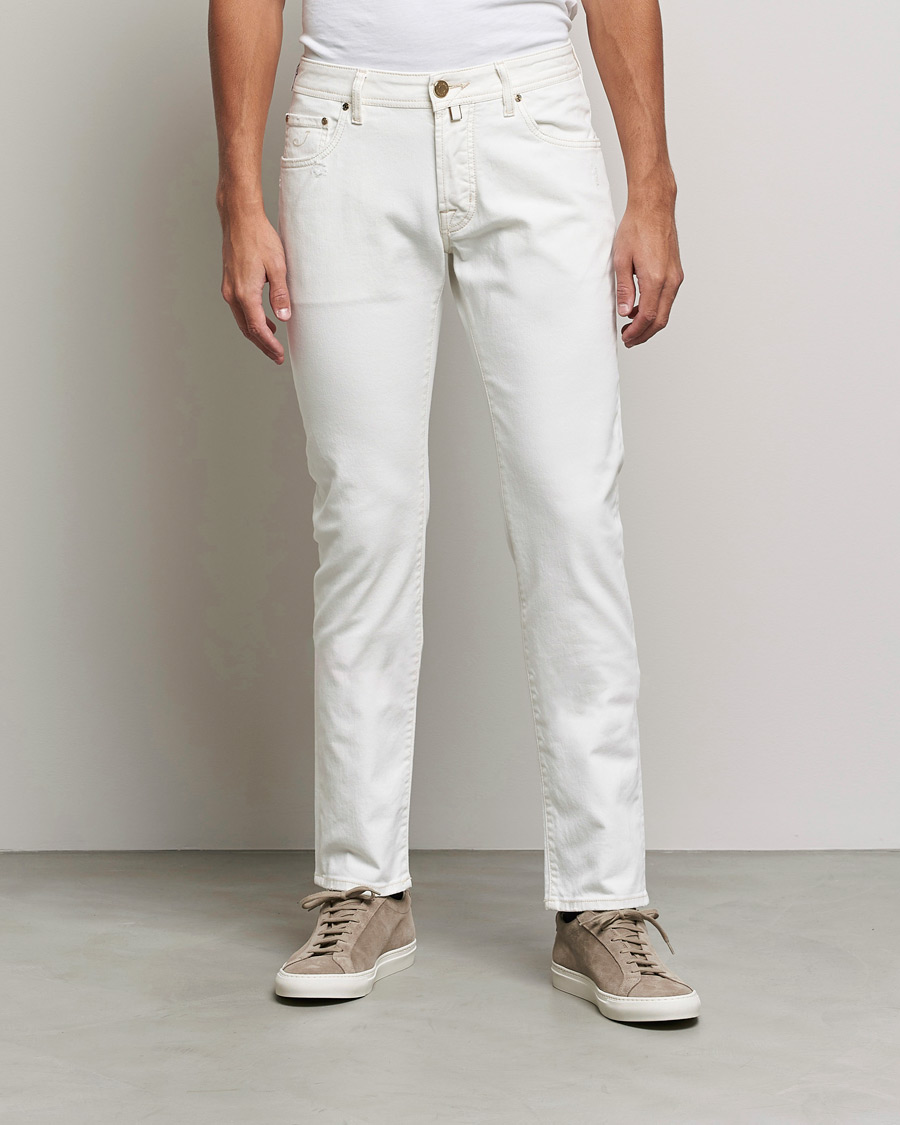 Herre | Jeans | Jacob Cohën | Nick Bio Cotton Slim Fit Jeans Off White
