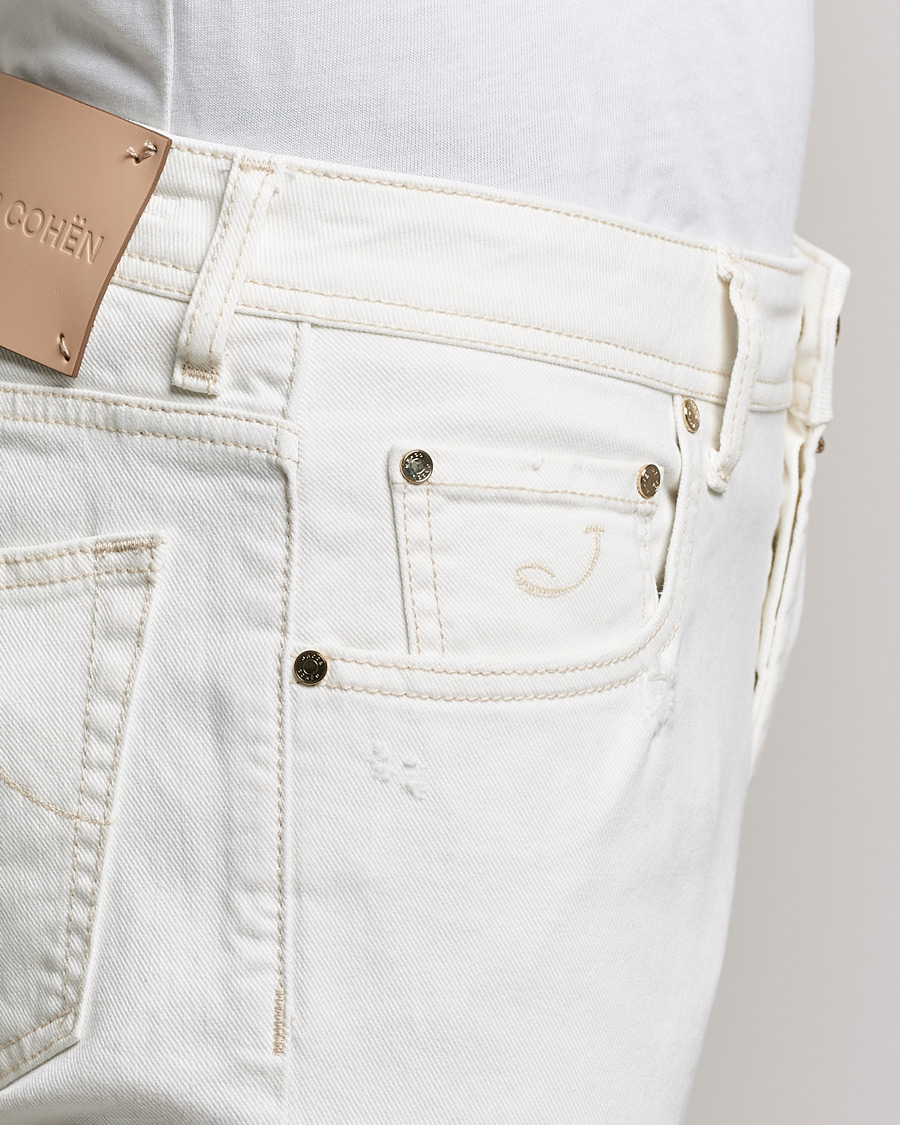 Herre | Jeans | Jacob Cohën | Nick Bio Cotton Slim Fit Jeans Off White