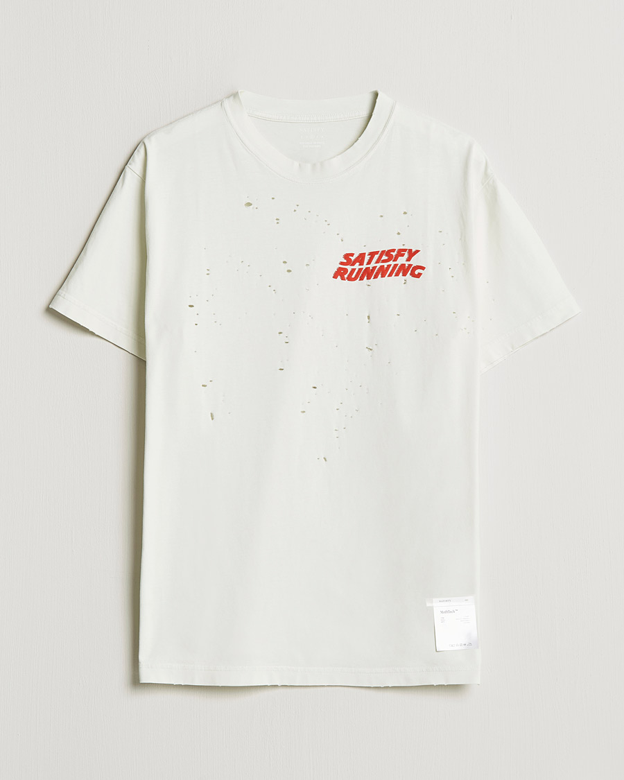 Herre | T-Shirts | Satisfy | MothTech Distressed T-Shirt Off White