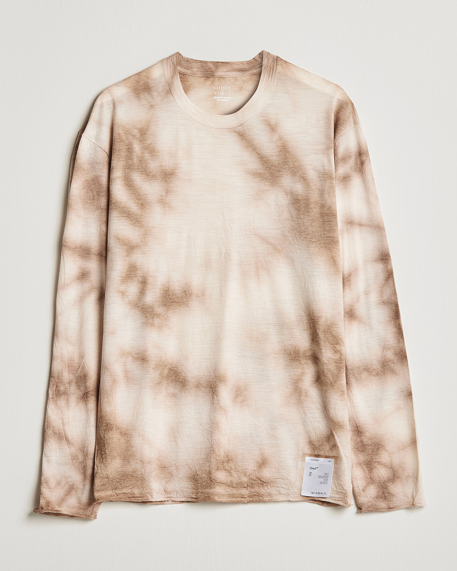 Herre | T-Shirts | Satisfy | CloudMerino Long Sleeve T-Shirt Thrush Batik