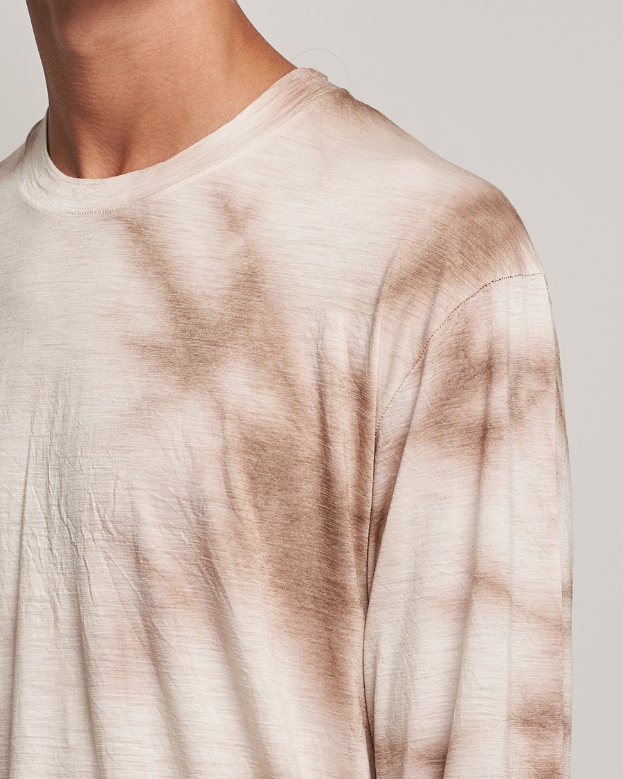 Herre | T-Shirts | Satisfy | CloudMerino Long Sleeve T-Shirt Thrush Batik