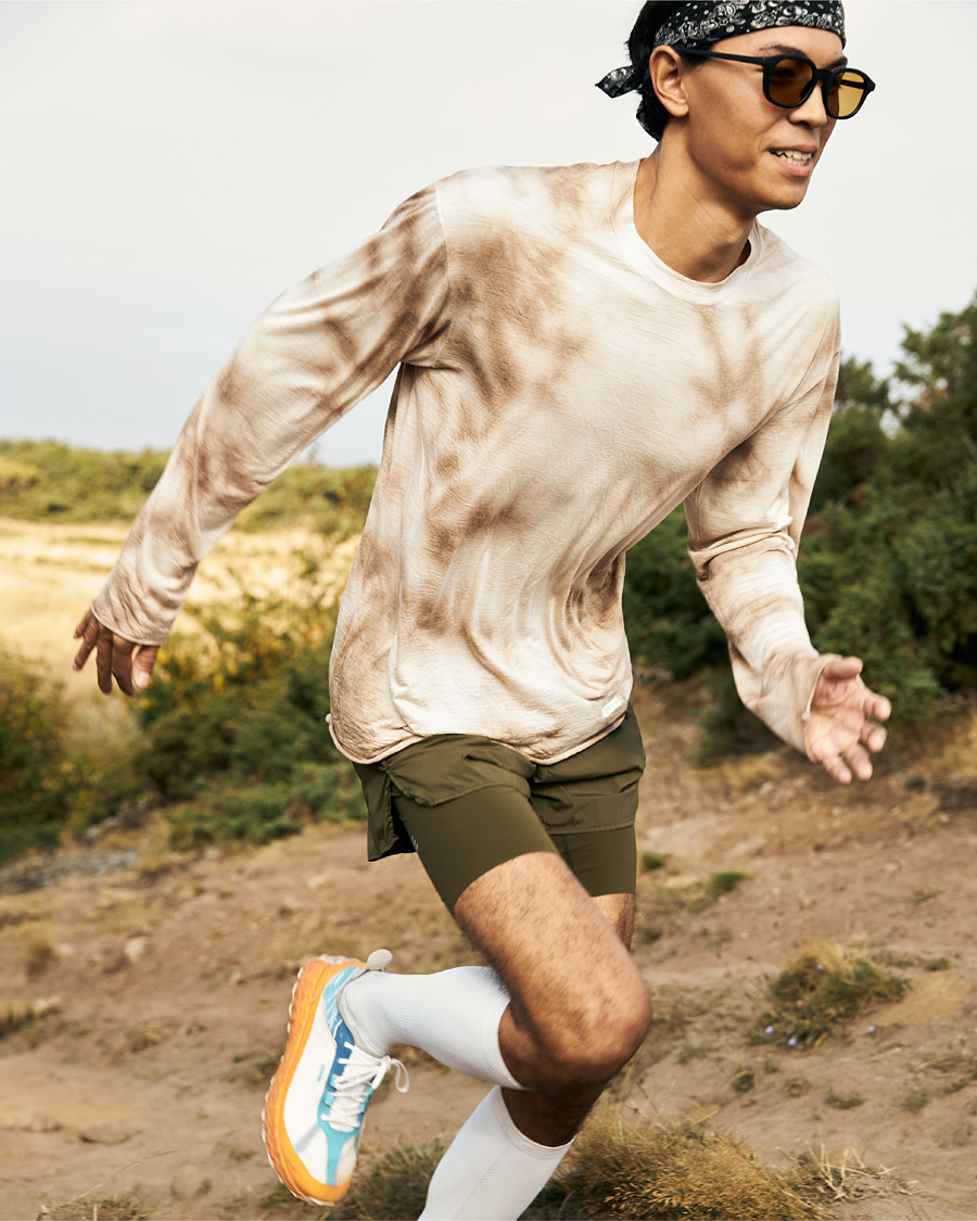 Herre | T-Shirts | Satisfy | CloudMerino Long Sleeve T-Shirt Thrush Batik