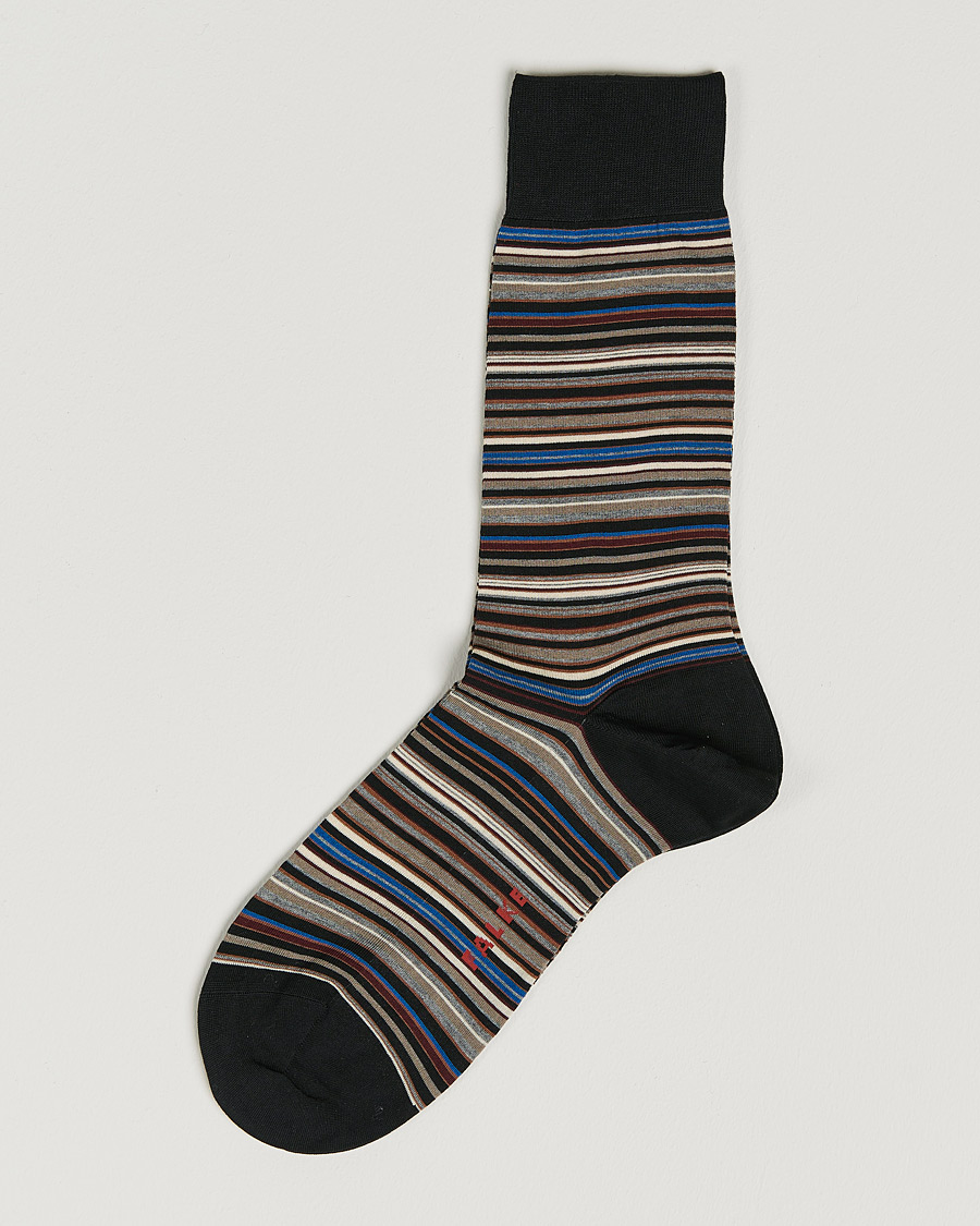 Herre | Undertøy | Falke | Microblock Stripe Sock Grey White