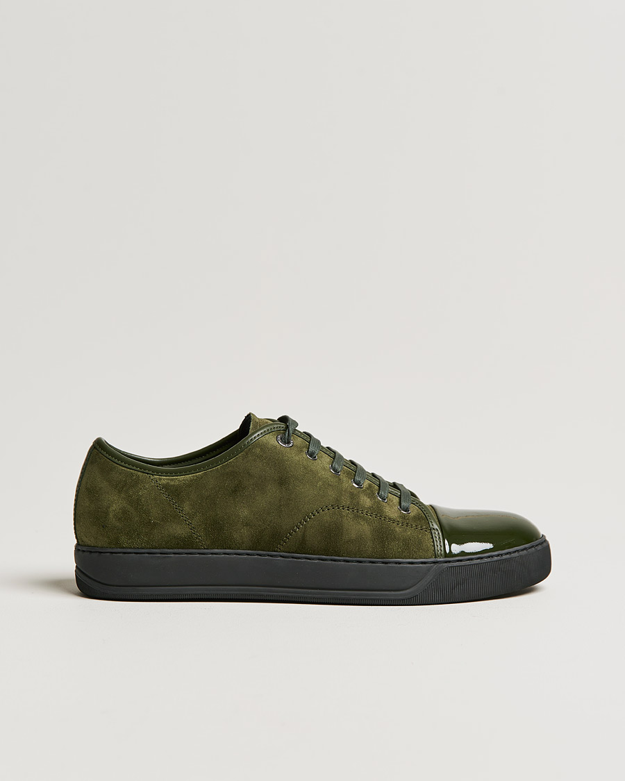 Herre | Lanvin Patent Cap Toe Sneaker Khaki | Lanvin | Patent Cap Toe Sneaker Khaki