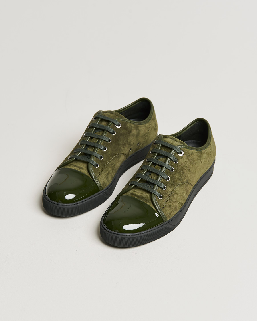Herre | Lanvin Patent Cap Toe Sneaker Khaki | Lanvin | Patent Cap Toe Sneaker Khaki