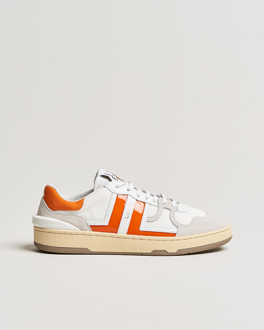 Herre | Lanvin Clay Low Top Sneakers White/Orange | Lanvin | Clay Low Top Sneakers White/Orange