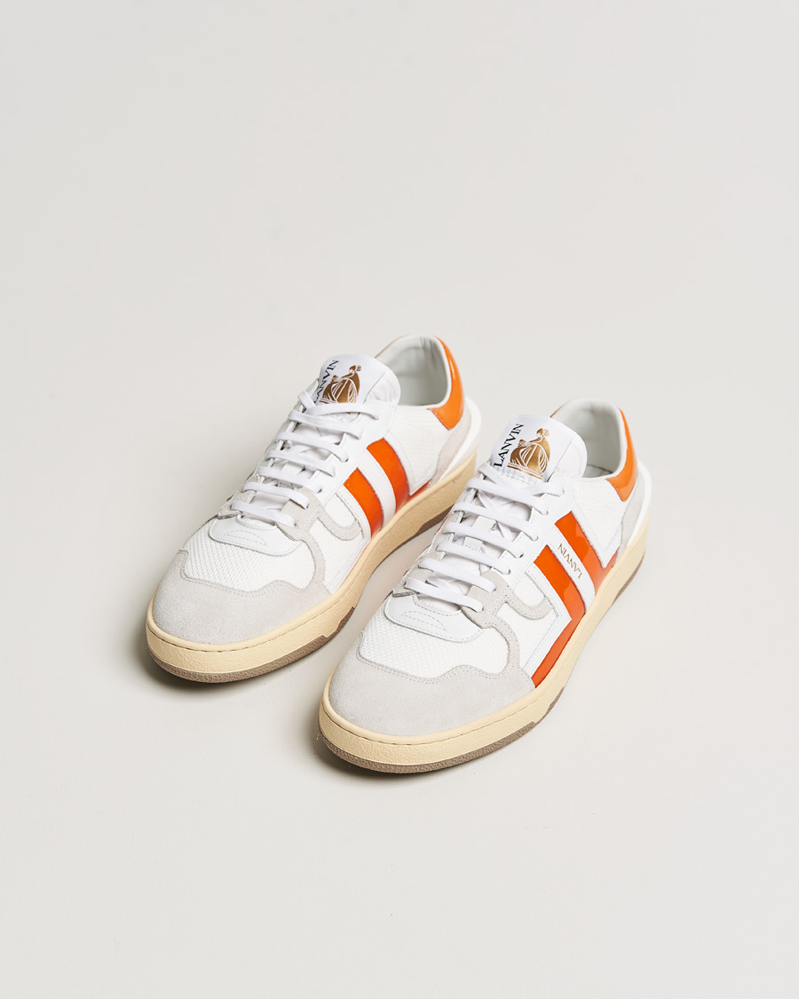 Herre | Lanvin Clay Low Top Sneakers White/Orange | Lanvin | Clay Low Top Sneakers White/Orange