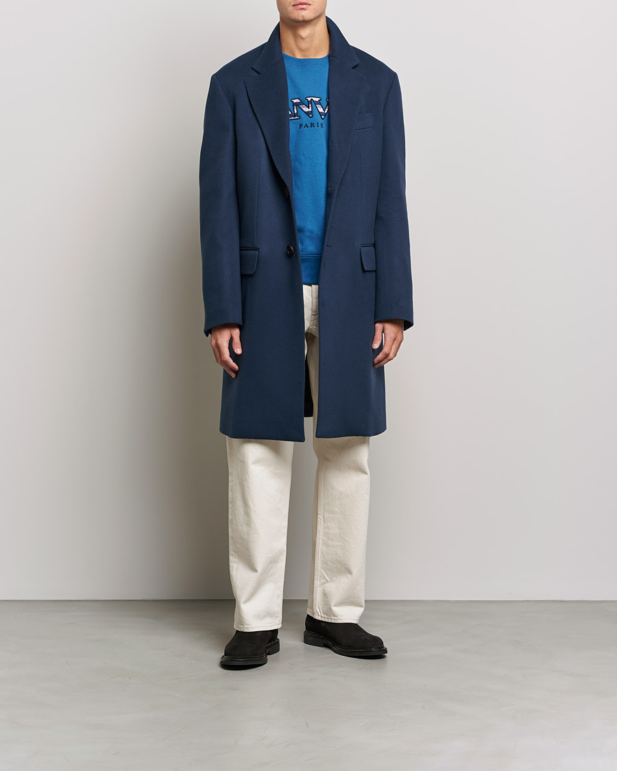 Herre |  | Lanvin | Classic Wool Coat Midnight Blue