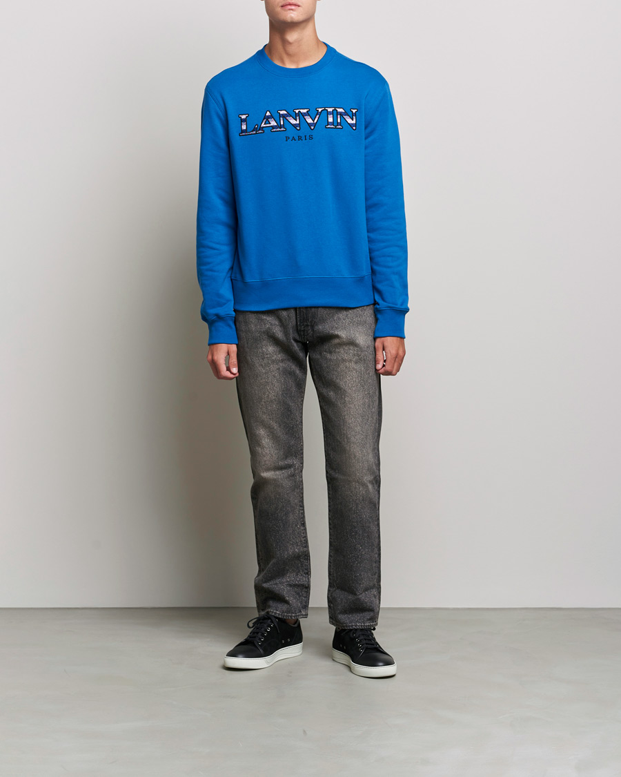 Herre |  | Lanvin | Curb Logo Sweatshirt Blue Ocean