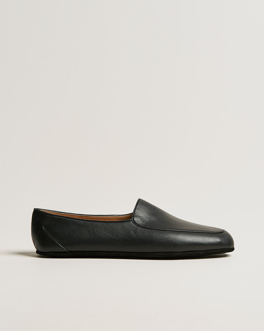 Herre | John Lobb Hampton Travel Slipper Black Lamb Leather | John Lobb | Hampton Travel Slipper Black Lamb Leather