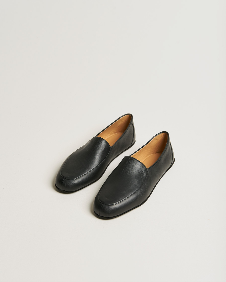 Herre | Best of British | John Lobb | Hampton Travel Slipper Black Lamb Leather