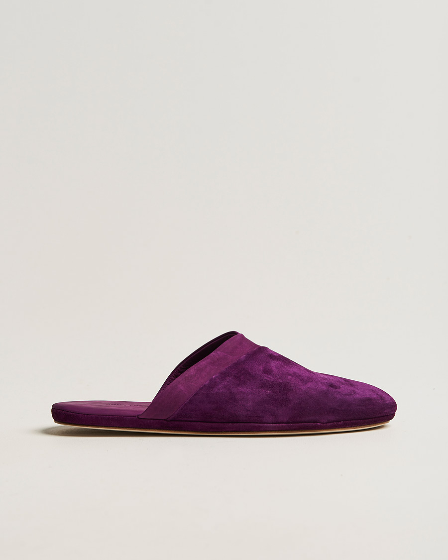 Herre | John Lobb Knighton Slipper Purple Cashmere Suede | John Lobb | Knighton Slipper Purple Cashmere Suede