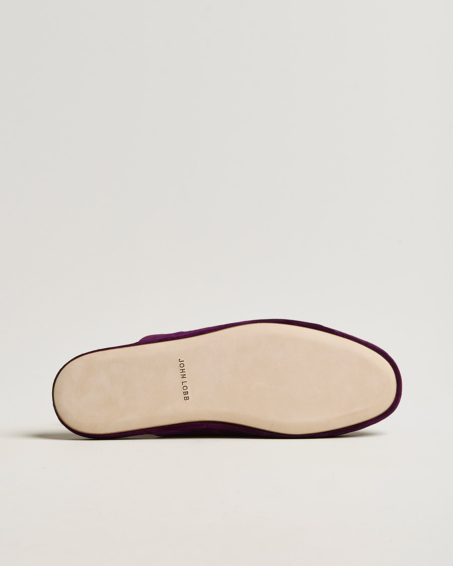 Herre | John Lobb Knighton Slipper Purple Cashmere Suede | John Lobb | Knighton Slipper Purple Cashmere Suede