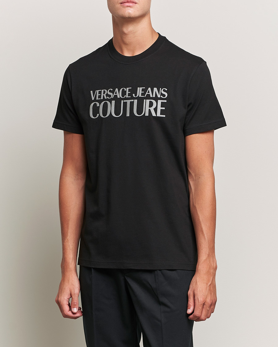 Herre | T-Shirts | Versace Jeans Couture | Logo T-Shirt Black/Silver