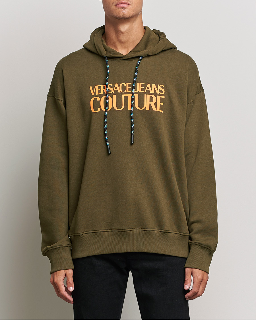 Herre | Versace Jeans Couture | Versace Jeans Couture | Logo Fluo Hoodie Army